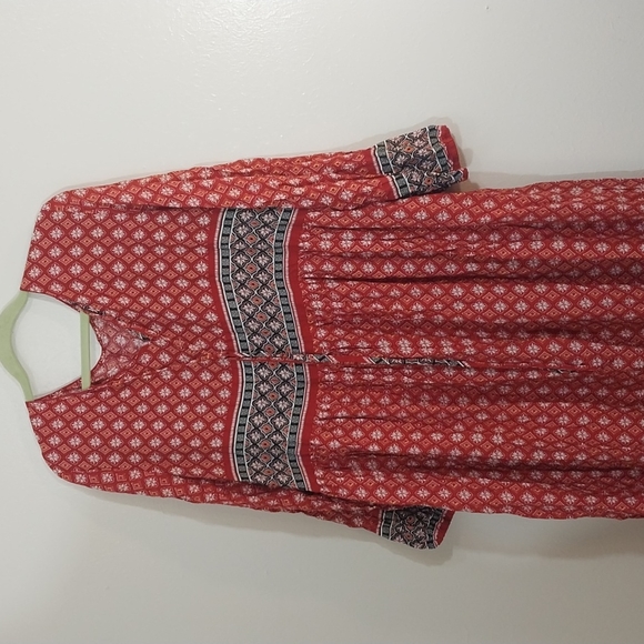 SHEIN 2XL Folklore Boho Dress Red Pattern - Picture 1 of 9